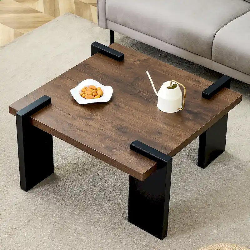 Modern MDF Coffee Table with Wood Grain Finish