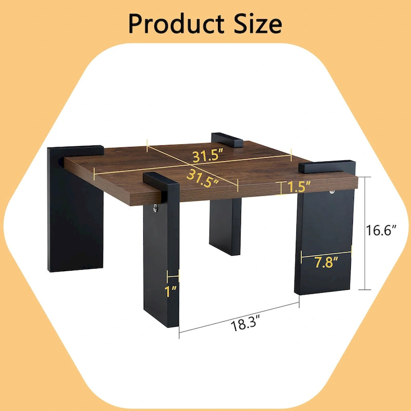 Modern MDF Coffee Table with Wood Grain Finish