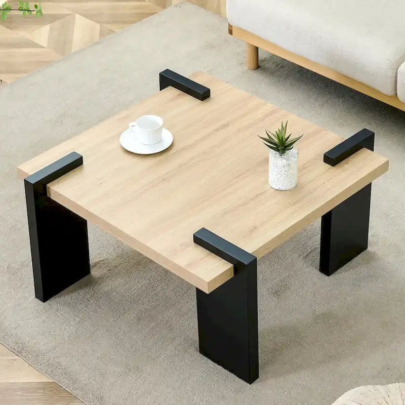 Modern MDF Coffee Table with Wood Grain Finish