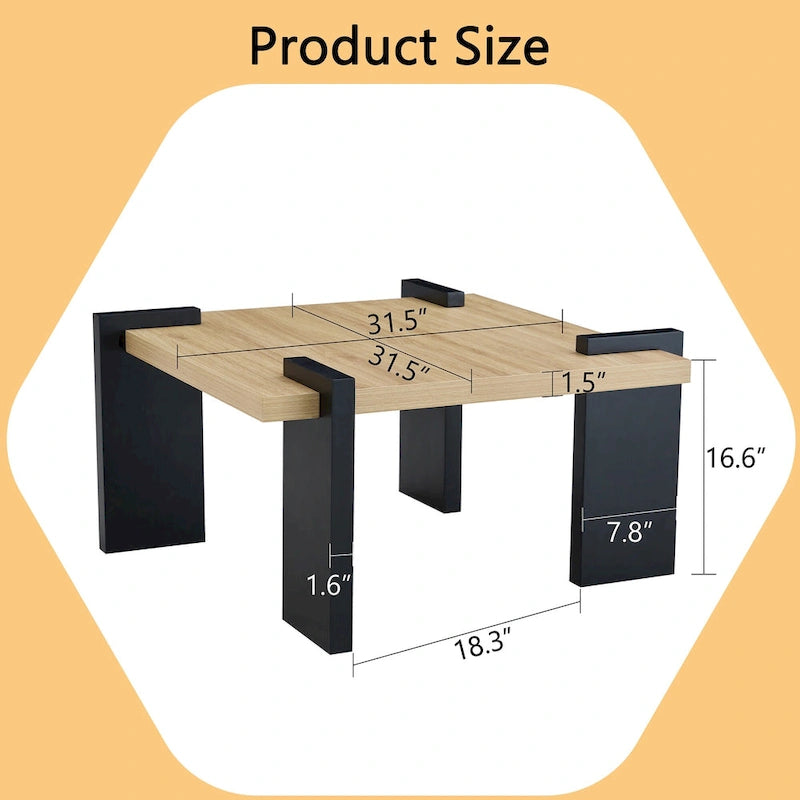 Modern MDF Coffee Table with Wood Grain Finish