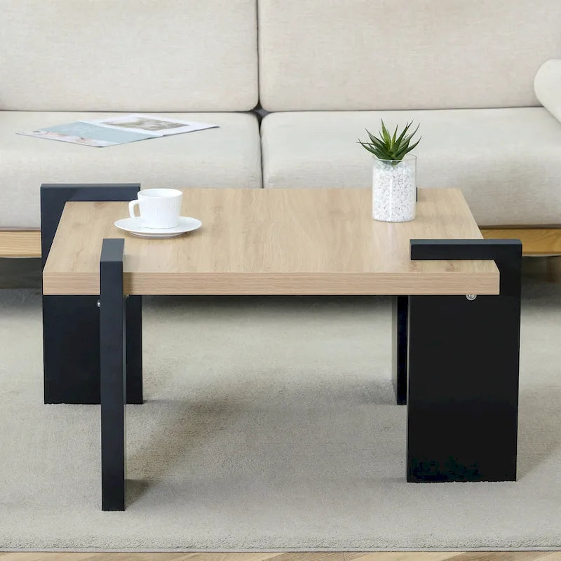 Modern MDF Coffee Table with Wood Grain Finish