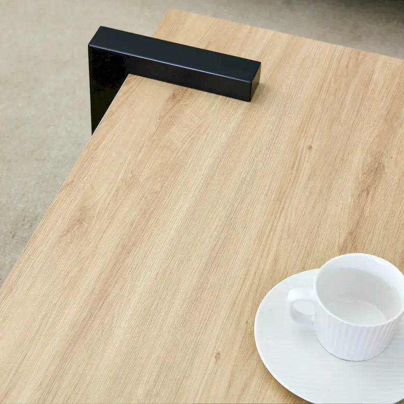 Modern MDF Coffee Table with Wood Grain Finish