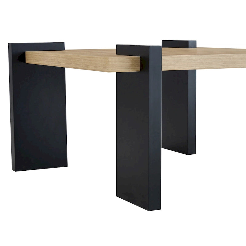 Modern MDF Coffee Table with Wood Grain Finish