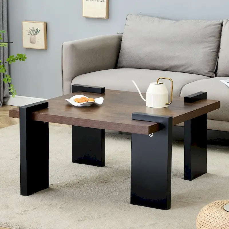 Modern MDF Coffee Table with Wood Grain Finish