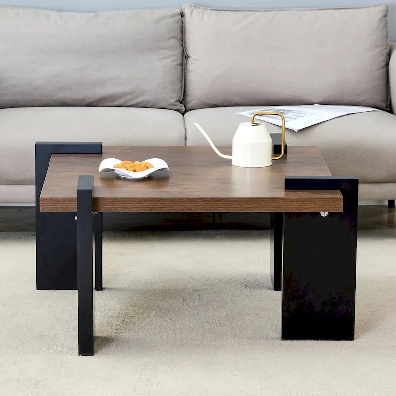 Modern MDF Coffee Table with Wood Grain Finish