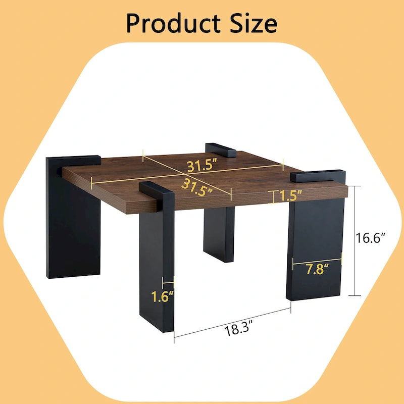 Modern MDF Coffee Table with Wood Grain Finish