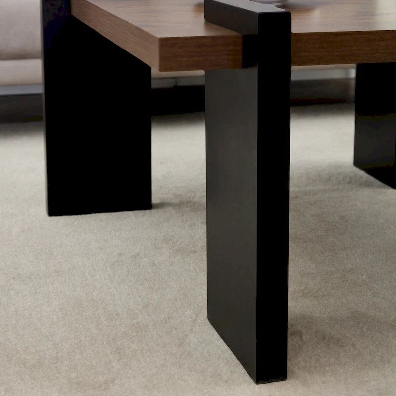 Modern MDF Coffee Table with Wood Grain Finish