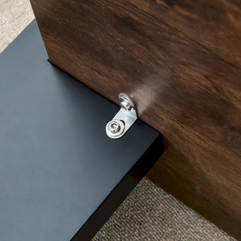 Modern MDF Coffee Table with Wood Grain Finish