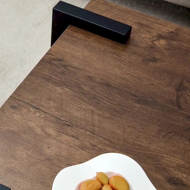 Modern MDF Coffee Table with Wood Grain Finish
