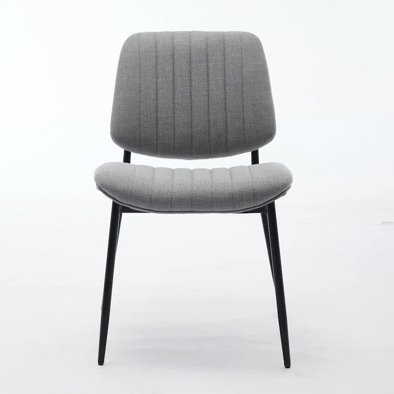 Modern Armless Upholstered Dining Chairs with Metal Legs (Set of 2)