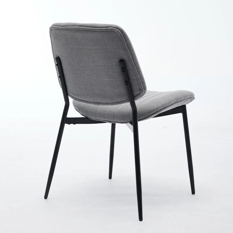 Modern Armless Upholstered Dining Chairs with Metal Legs (Set of 2)
