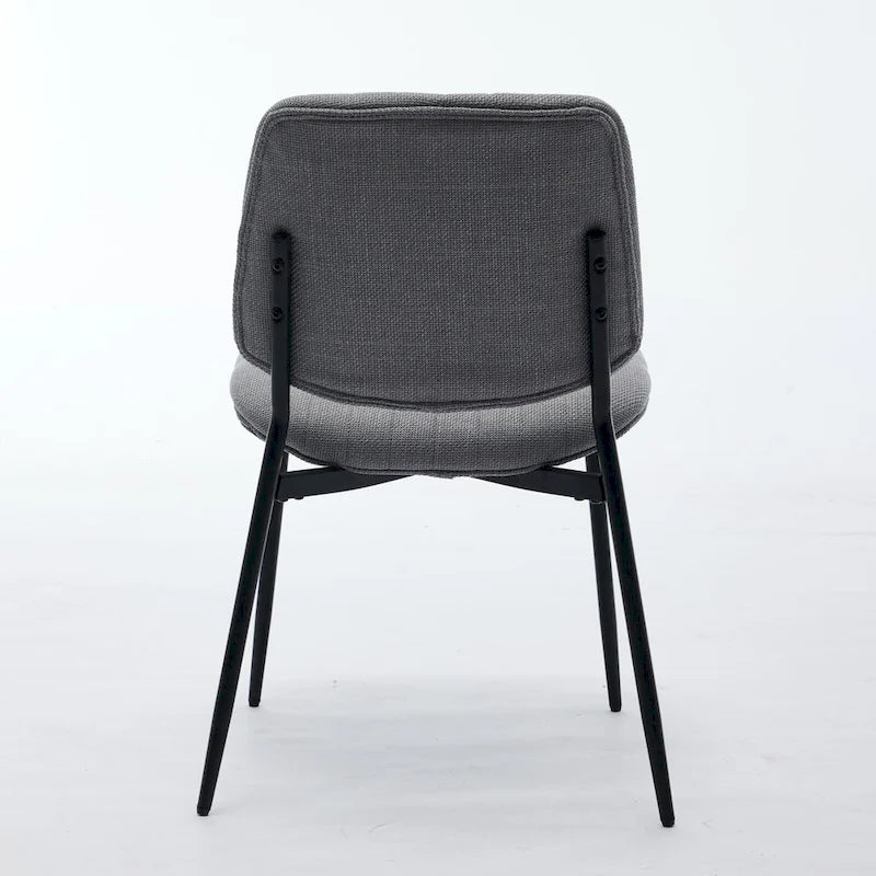 Modern Armless Upholstered Dining Chairs with Metal Legs (Set of 2)