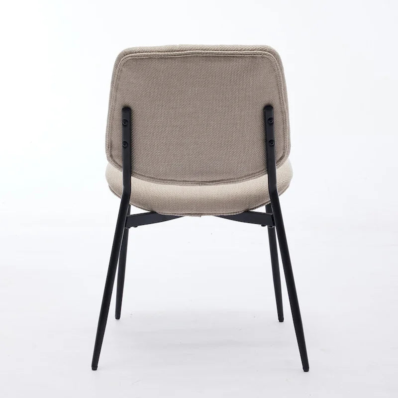 Modern Armless Upholstered Dining Chairs with Metal Legs (Set of 2)