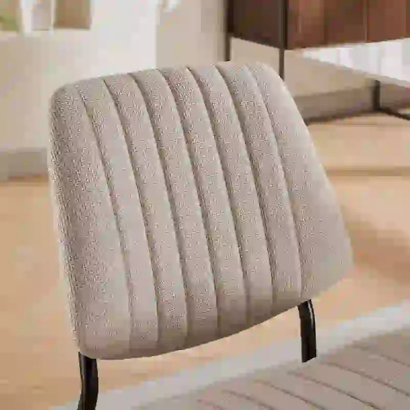 Modern Armless Upholstered Dining Chairs with Metal Legs (Set of 2)