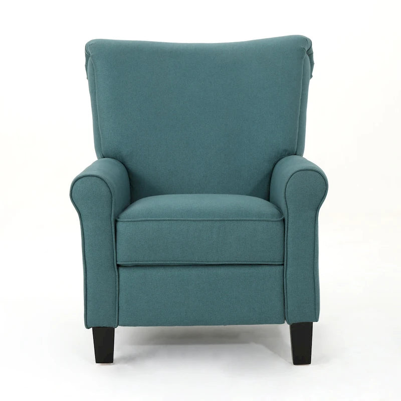 Manual Push-Back Recliner Lounge Chair, Teal