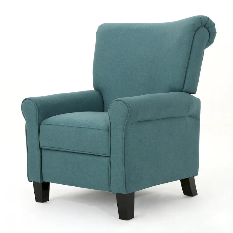 Manual Push-Back Recliner Lounge Chair, Teal