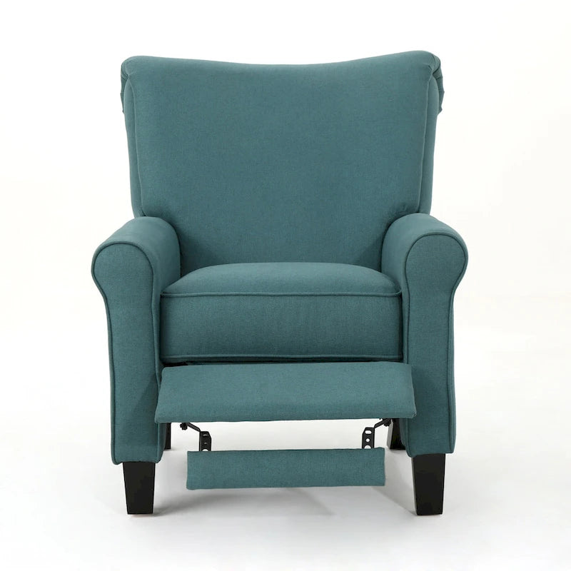 Manual Push-Back Recliner Lounge Chair, Teal