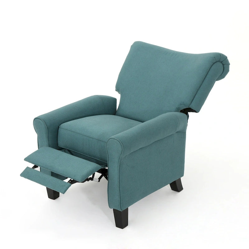 Manual Push-Back Recliner Lounge Chair, Teal