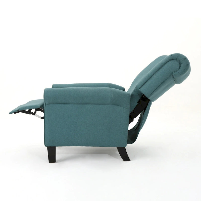 Manual Push-Back Recliner Lounge Chair, Teal