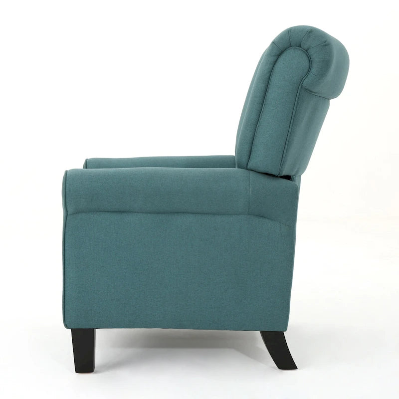 Manual Push-Back Recliner Lounge Chair, Teal