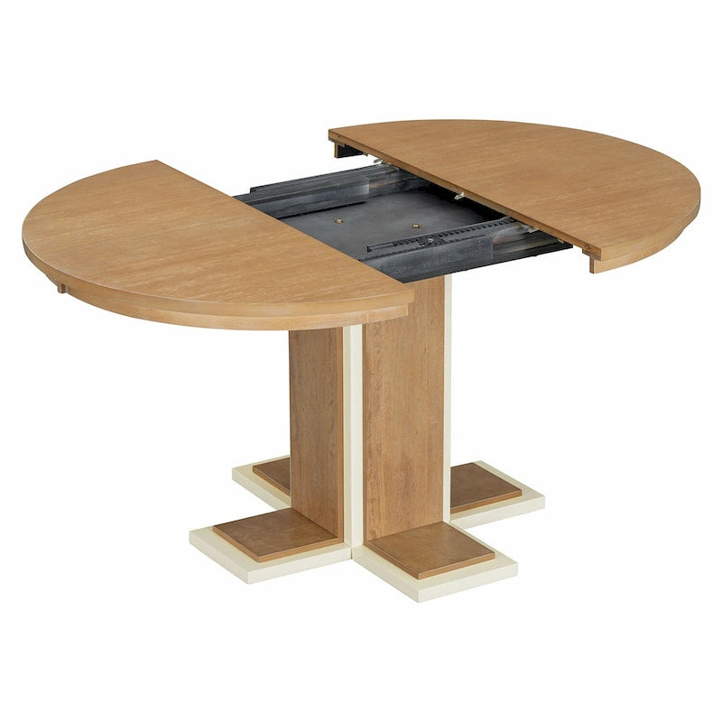 Vintage Oval Expandable Dining Table,Solid Wood Table for 6 in Kitchen