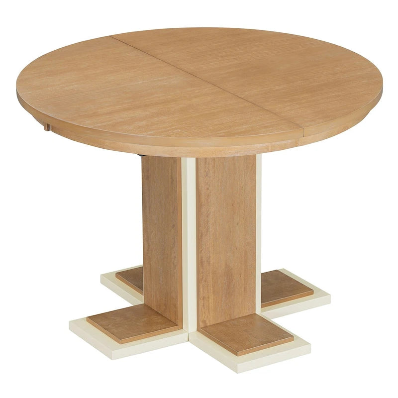 Vintage Oval Expandable Dining Table,Solid Wood Table for 6 in Kitchen
