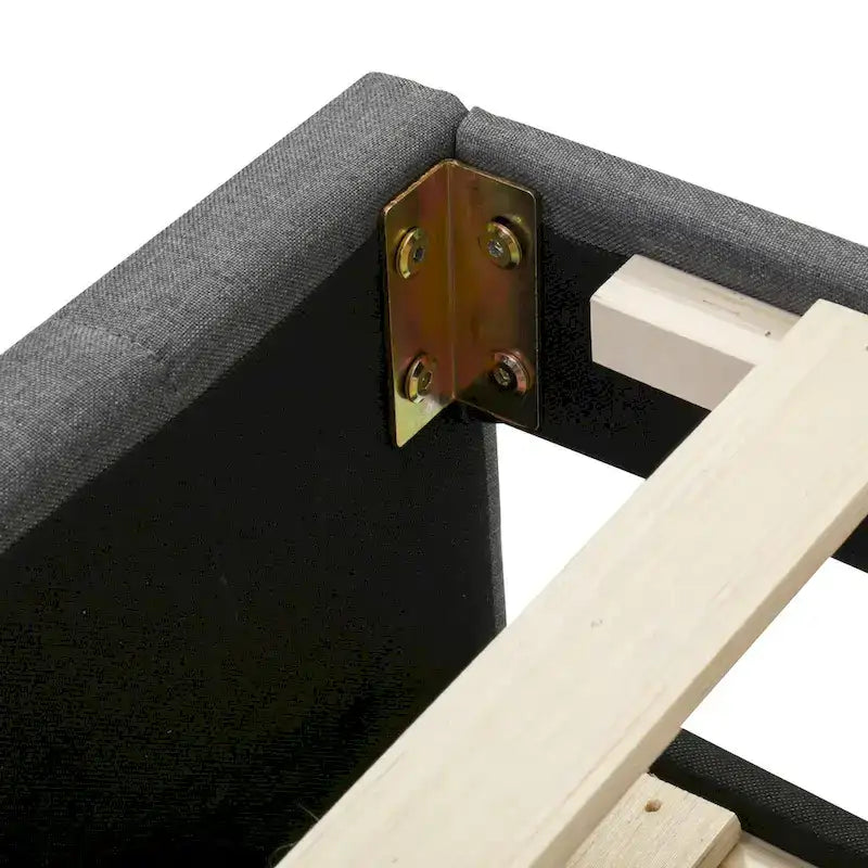 Twin Size Linen Upholstered Platform Bed Frame with Trundle & 3 Drawers