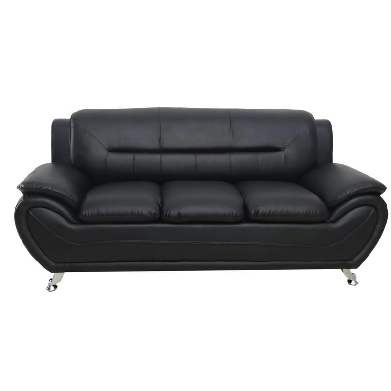 Modern Bonded Leather Upholstered Sofa