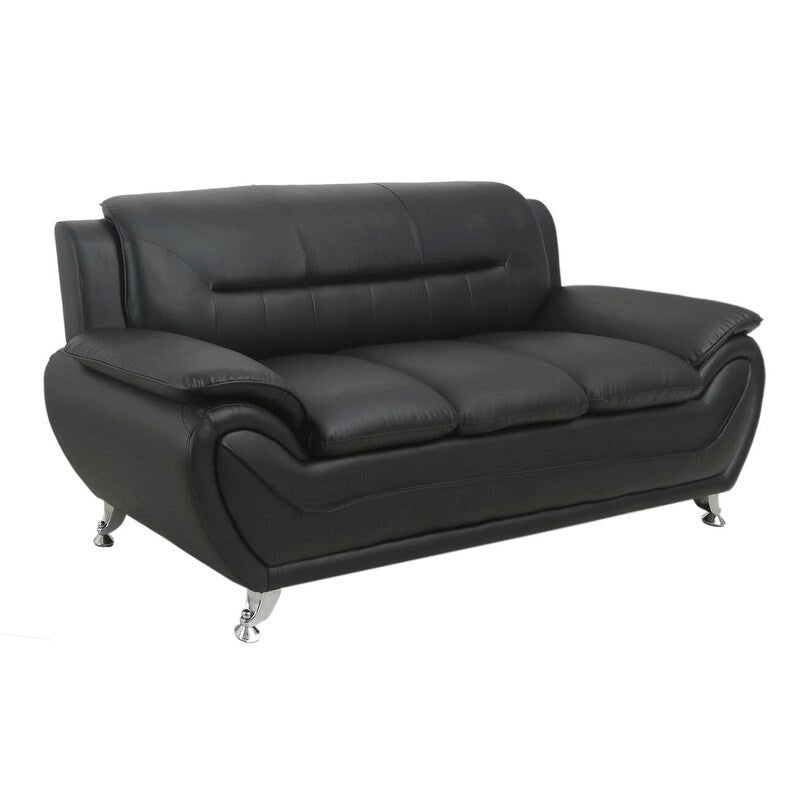 Modern Bonded Leather Upholstered Sofa