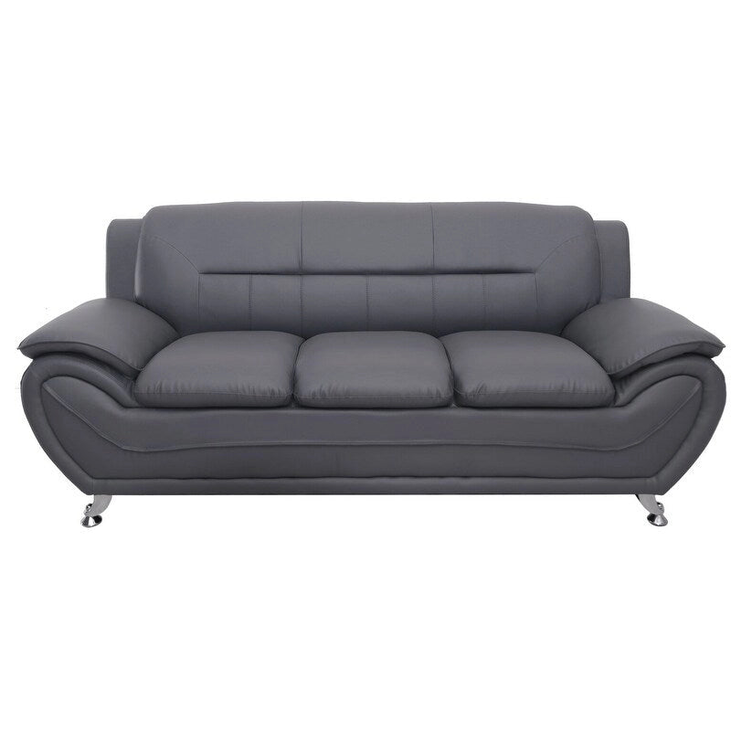 Modern Bonded Leather Upholstered Sofa