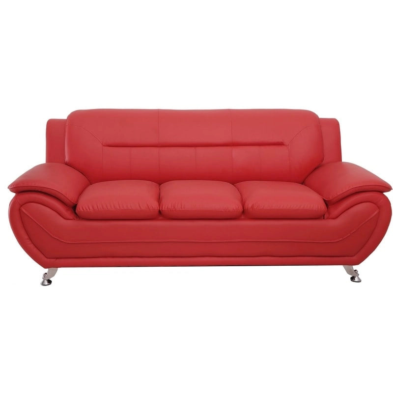 Modern Bonded Leather Upholstered Sofa