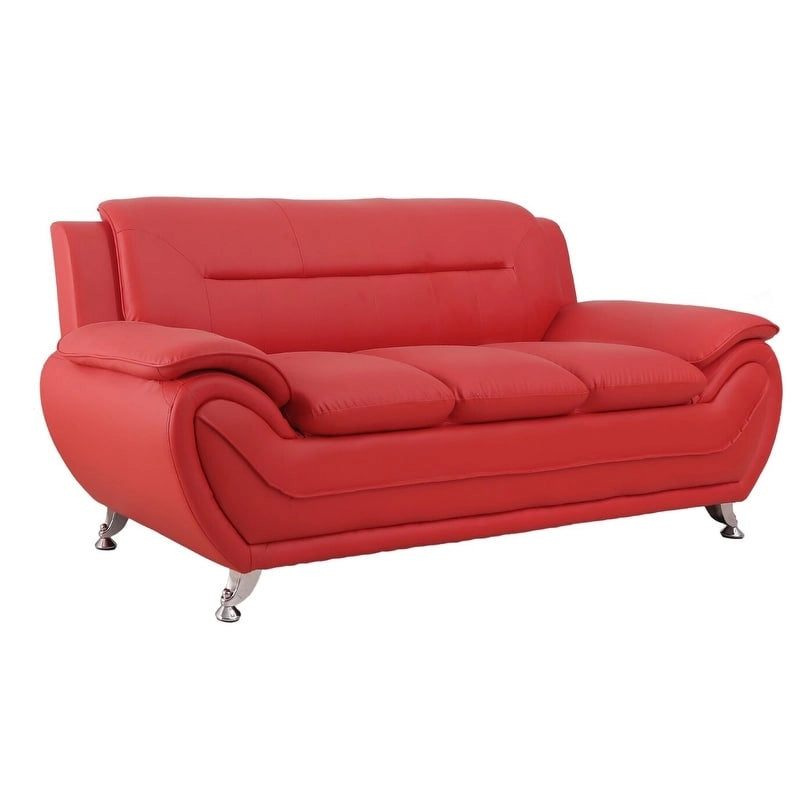 Modern Bonded Leather Upholstered Sofa