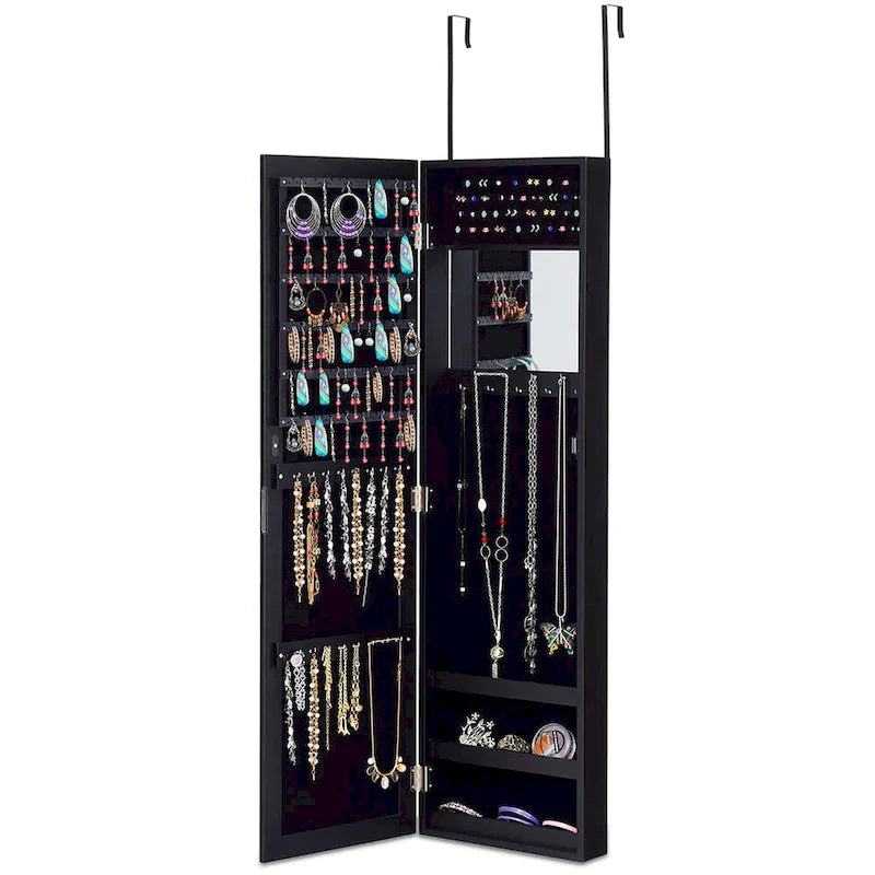 Wall Door Mounted Jewelry Organizer with Mirror