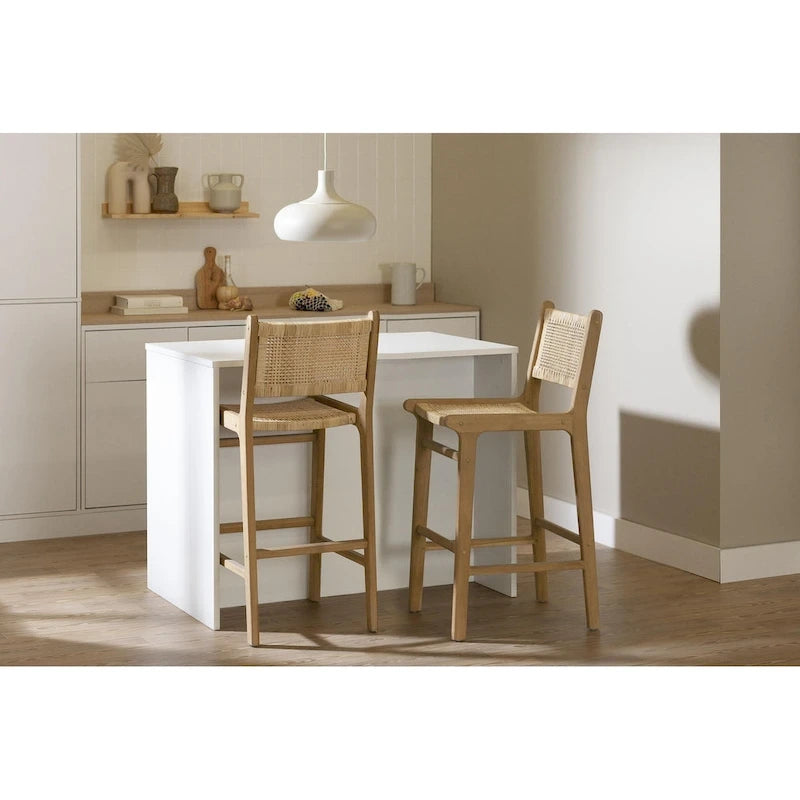 Rattan & Teak Wood Bar Stool