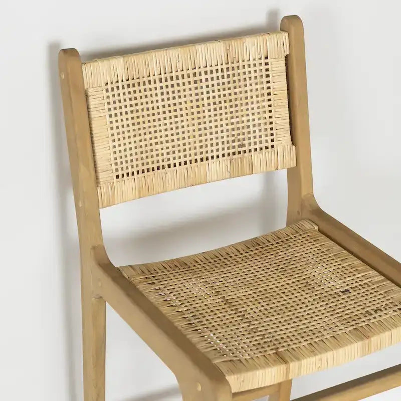 Rattan & Teak Wood Bar Stool