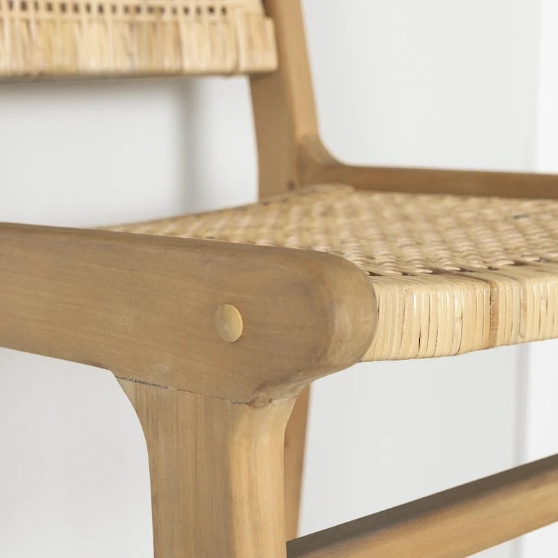 Rattan & Teak Wood Bar Stool