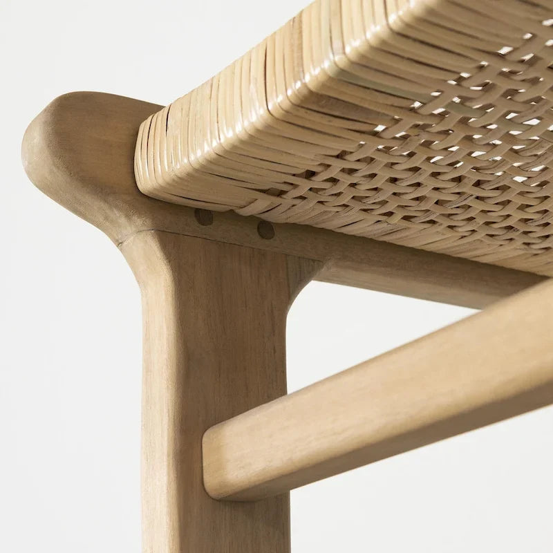 Rattan & Teak Wood Bar Stool