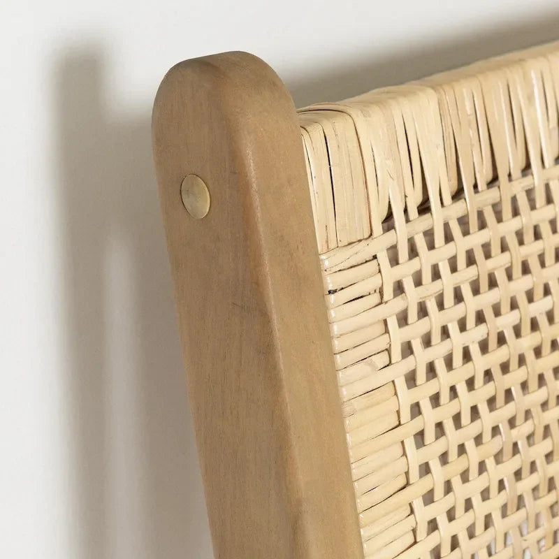 Rattan & Teak Wood Bar Stool