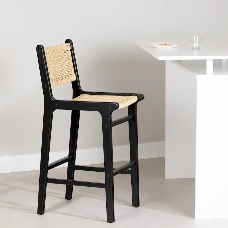 Rattan & Teak Wood Bar Stool