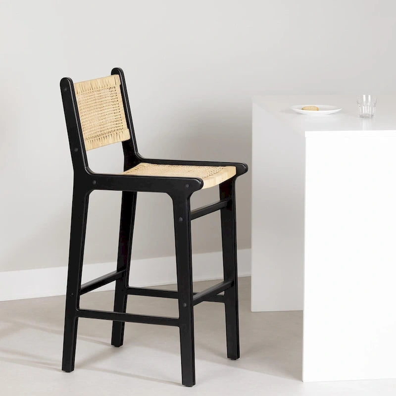 Rattan & Teak Wood Bar Stool