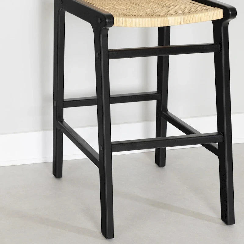 Rattan & Teak Wood Bar Stool