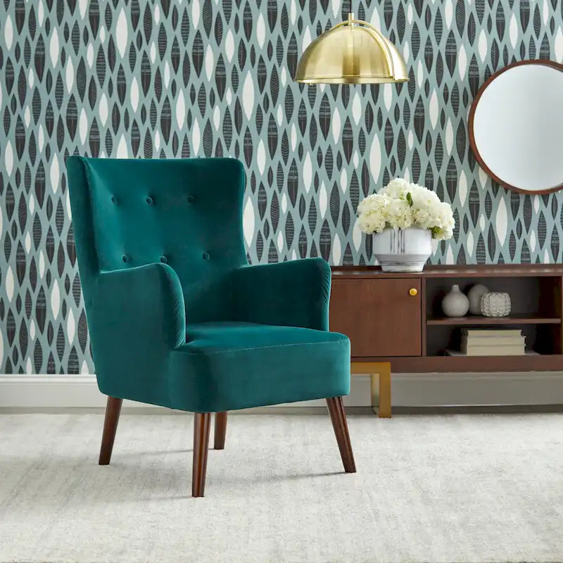 Wingback Accent Chair, Mid-Century Modern Style