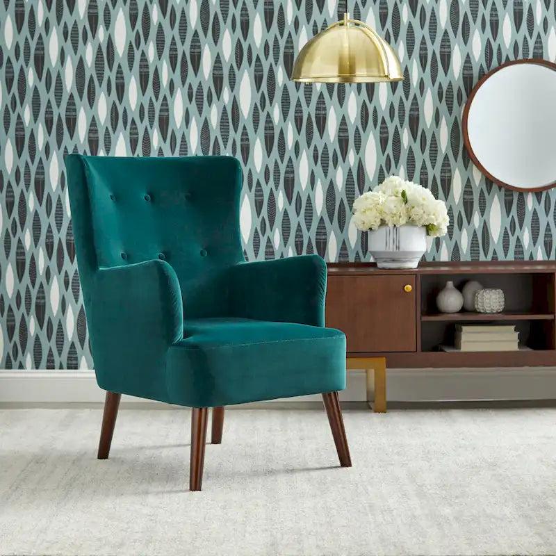 Wingback Accent Chair, Mid-Century Modern Style