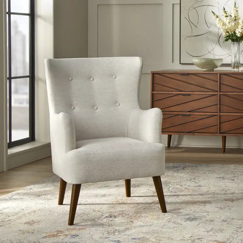 Wingback Accent Chair, Mid-Century Modern Style