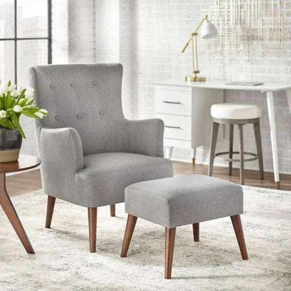 Wingback Accent Chair, Mid-Century Modern Style