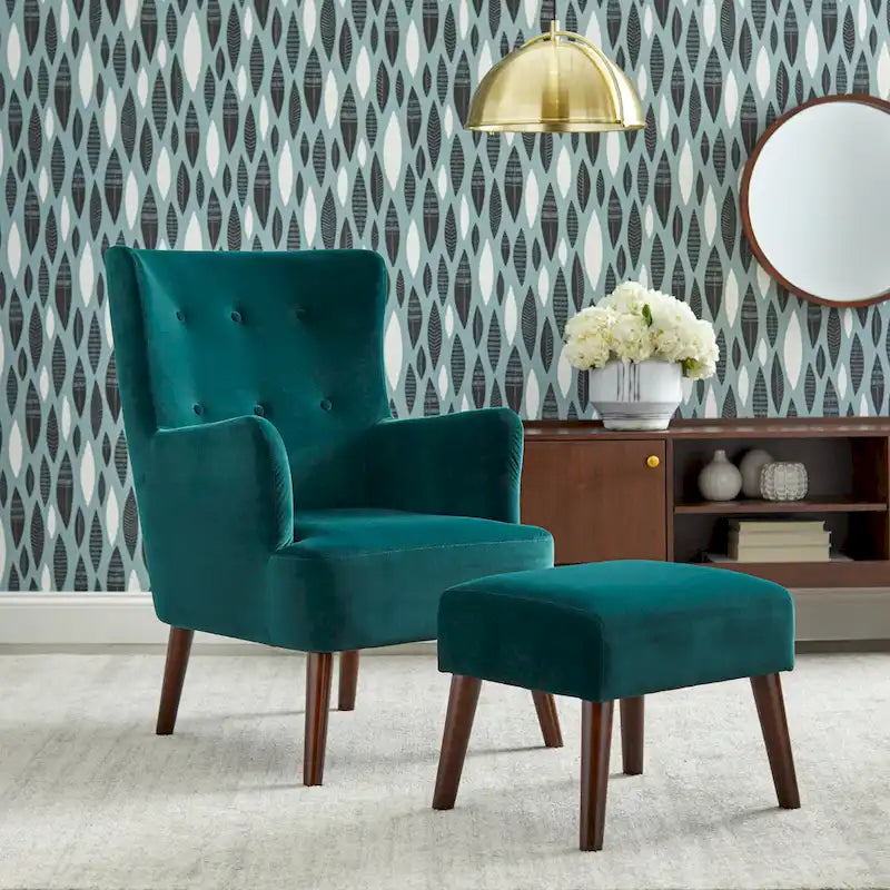 Wingback Accent Chair, Mid-Century Modern Style