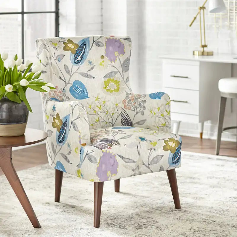Wingback Accent Chair, Mid-Century Modern Style