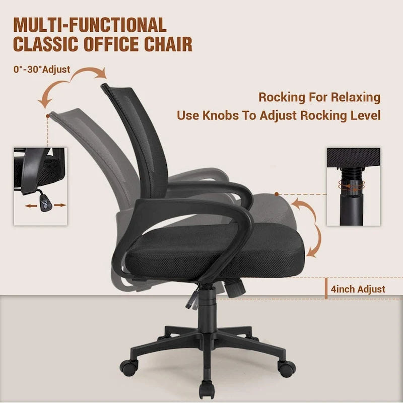 Mesh Desk Chair with Armrest