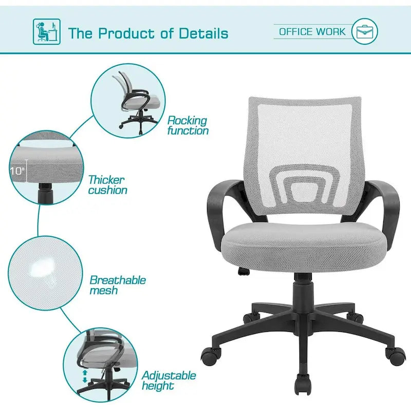 Mesh Desk Chair with Armrest