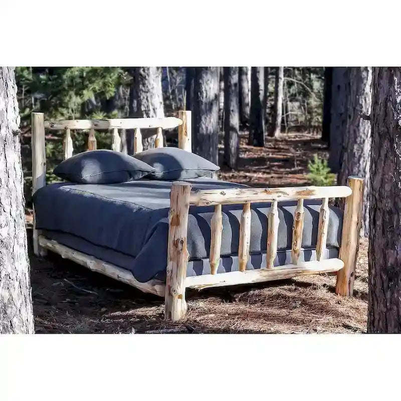 Rustic and Natural Cedar California King Traditional Log Bed